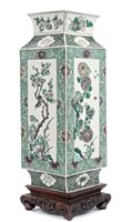 Lot 2 - 19th century Chinese famille verte vase of...
