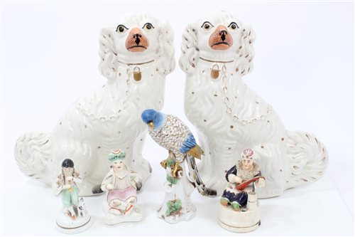 Lot 7 - Pair Victorian Staffordshire pottery King...