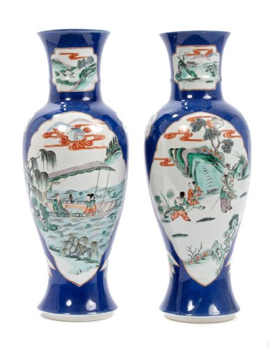 Lot 10 - Pair early 20th century Chinese export famille...