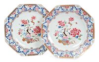 Lot 11 - Pair mid-18th century Chinese export octagonal...