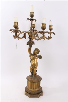 Lot 953 - 19th century Continental ormolu candelabrum