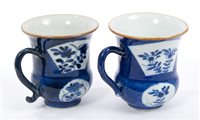 Lot 26 - Pair 18th century Chinese Kangxi blue and...