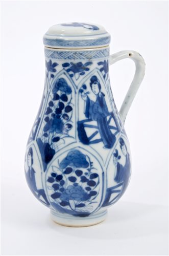 Lot 35 - Late 17th century Chinese blue and white jug...