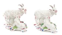 Lot 48 - Rare pair 18th century Bow porcelain billy...