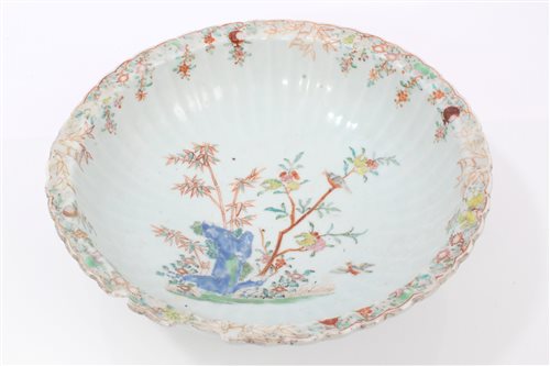 Lot 60 - Mid-18th century Chinese export fluted basin...