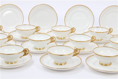 Lot 68 - Mid-19th century Sèvres teaware with gilt...