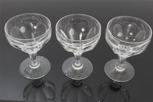 Lot 70 - Nine Victorian champagne coupe glasses with...