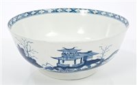 Lot 74 - 18th century Worcester blue and white bowl...