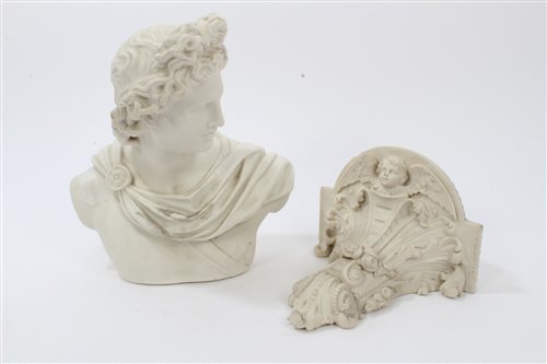 Lot 75 - Victorian Parian classical bust of Apollo...