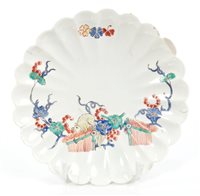 Lot 89 - 18th century Chantilly fluted saucer painted...