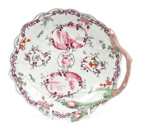 Lot 95 - 18th century Worcester 'Blind Earl' dish,...