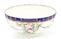 Lot 96 - 18th century Worcester fluted bowl, circa 1755,...