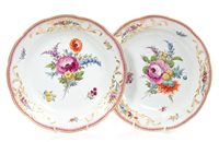 Lot 100 - Pair 18th century Meissen porcelain dishes...