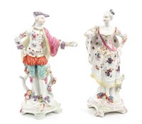 Lot 101 - Pair 18th century Derby figures of Ranelagh...
