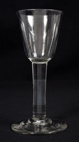 Lot 116 - Mid-18th century Georgian wine glass with...