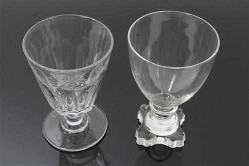 Lot 120 - George IV glass rummer with slice-cut bowl and...
