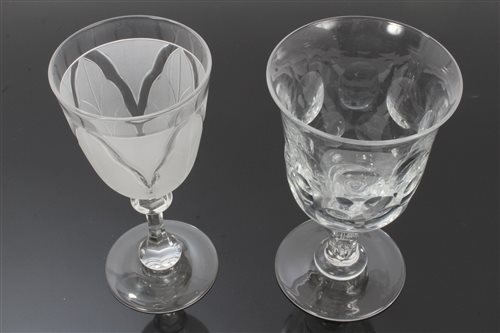 Lot 122 - Early Victorian glass goblet with bell-shaped...