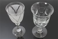 Lot 122 - Early Victorian glass goblet with bell-shaped...