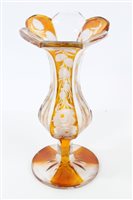 Lot 146 - 19th century Bohemian amber overlaid glass...