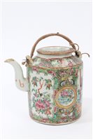 Lot 147 - Late 19th century Cantonese drum teapot with...