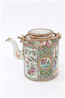 Lot 148 - Late 19th century Cantonese drum teapot with...