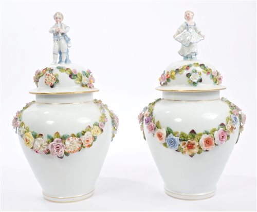 Lot 154 - Pair late 19th century German porcelain...