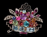 Lot 472 - Art Deco multi-gem Giardinetto brooch, the...