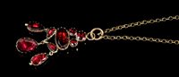 Lot 485 - Georgian garnet pendant with pear-shape drops...