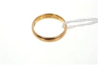 Lot 503 - Gold 22ct wedding ring (Chester 1957). Ring...