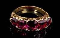 Lot 508 - Late Victorian natural ruby five-stone ring...