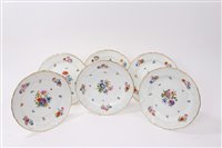 Lot 136 - Set of six 19th century Meissen porcelain...