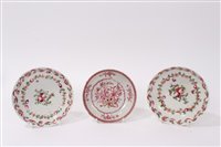 Lot 140 - Three 18th century Chinese export famille rose...