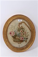 Lot 762 - George III silk embroidered panel depicting a...