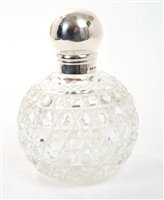 Lot 333 - Large Victorian cut glass scent bottle of...