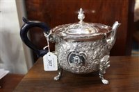 Lot 423 - Fine quality late Victorian Irish five piece tea set