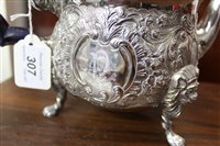 Lot 423 - Fine quality late Victorian Irish five piece tea set