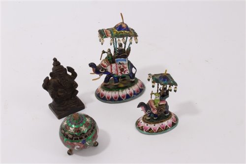 Lot 829 - Miniature Indian cloisonné model of an...