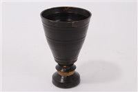 Lot 831 - 18th century miniature turned horn cup, 7cm...