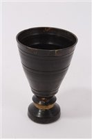 Lot 831 - 18th century miniature turned horn cup, 7cm...