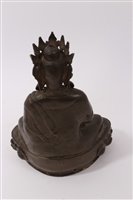 Lot 833 - Antique Tibetan bronze Buddha in seated...