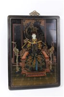 Lot 645 - Chinese reverse painting on glass - Ancestral...