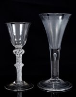 Lot 62 - Georgian drinking glass with conical bowl on...