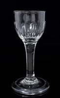 Lot 65 - Georgian cordial glass with fluted moulded...