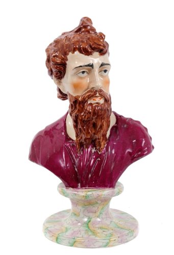 Lot 133 - Early 19th century Staffordshire pottery bust...