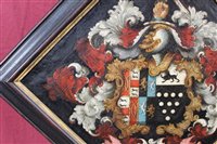 Lot 811 - Good mid-18th century oil on canvas hatchment...