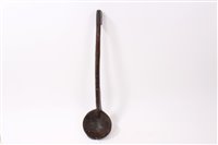 Lot 789 - African tribal carved wood ladle, carved from...