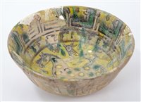 Lot 106 - 10th century Nishapur pottery bowl with yellow...