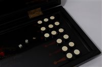 Lot 819 - Chinese lacquer games board, folding form,...