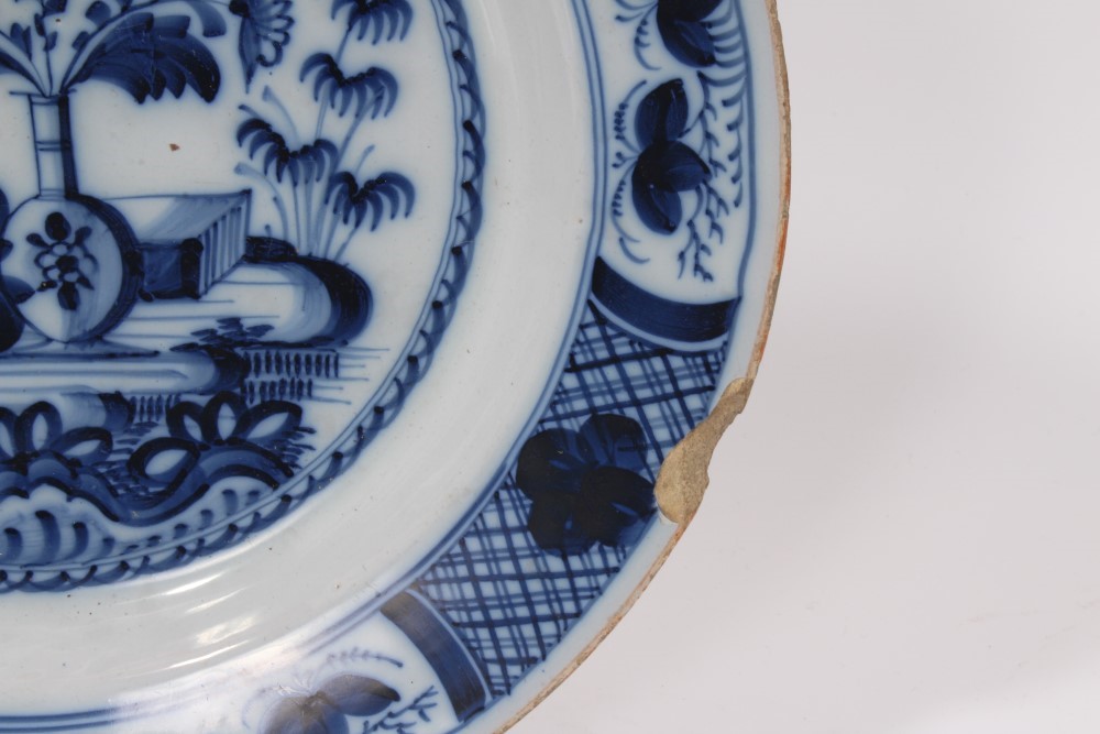 Lot 128 - Mid-18th century Dutch Delft blue and white..