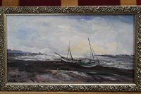 Lot 996 - Jack Cox (1914-2007) oil on board - beached...
